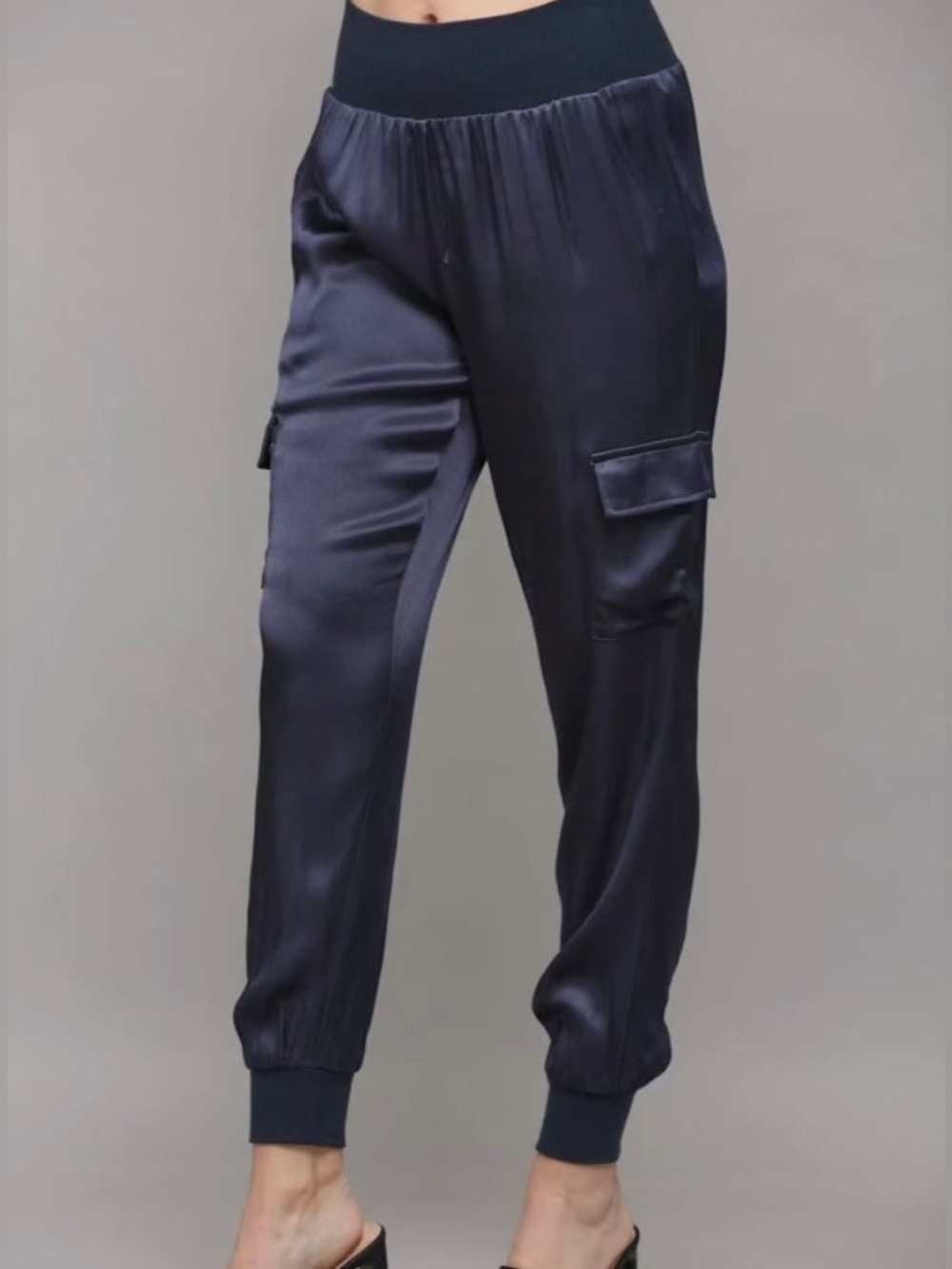 🟠NWT FATE Silky Cargo Joggers in Deep Navy LARGE